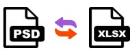Convert psd to xlsx